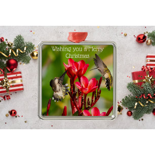 Ornement en métal de Noël des colibris