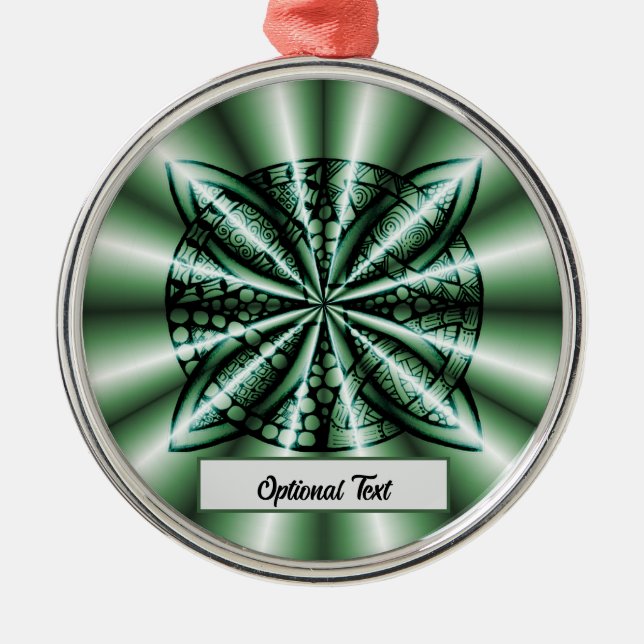 Ornement en métal de noeud celtique vert (Devant)