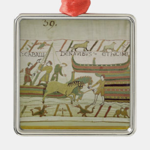 Ornement En Métal Déchargement des chevaux des bateaux