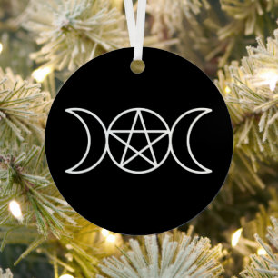 Ornement En Métal Déesse du Pentacle Triple Moon