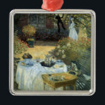 Ornement En Métal Déjeuner de Claude Monet, impressionnisme Vintage<br><div class="desc">Le Luncheon (1876) de Claude Monet est un tableau vintage de la nature aux beaux-arts de l'impressionnisme qui présente un déjeuner pique-nique de printemps dans le jardin avec thé de l'après-midi. Un enfant joue tranquillement sur le sol avec des jouets. À propos de l'artiste : Claude Monet (1840-1926) est un...</div>