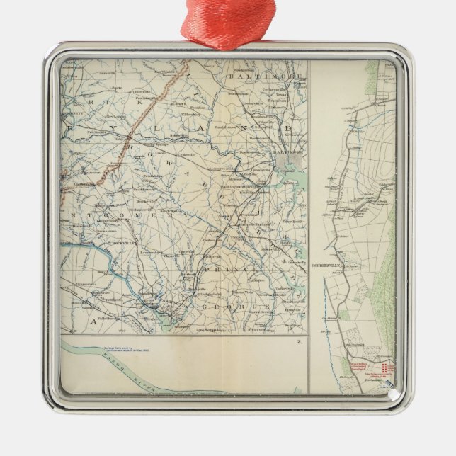 Ornement En Métal Départements militaires de Wash, Penn, Annapolis,  (Devant)