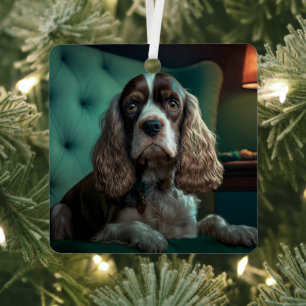 Ornement En Métal Design de portrait classique de Cocker Spaniel élé