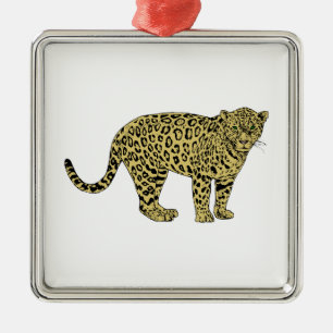 Ornement En Métal Dessin de chat tacheté vintage léopard guépard