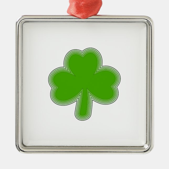 Ornement En Métal Dessin Shamrock de Saint Patrick (Devant)