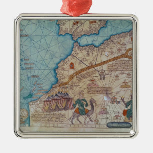 Ornement En Métal Détail de l'atlas catalan, 1375