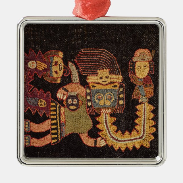 Ornement En Métal Détail de tissu d'enterrement, tribu de Paracas (Devant)