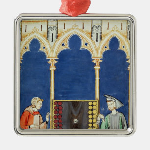 Ornement En Métal Deux joueurs de backgammon