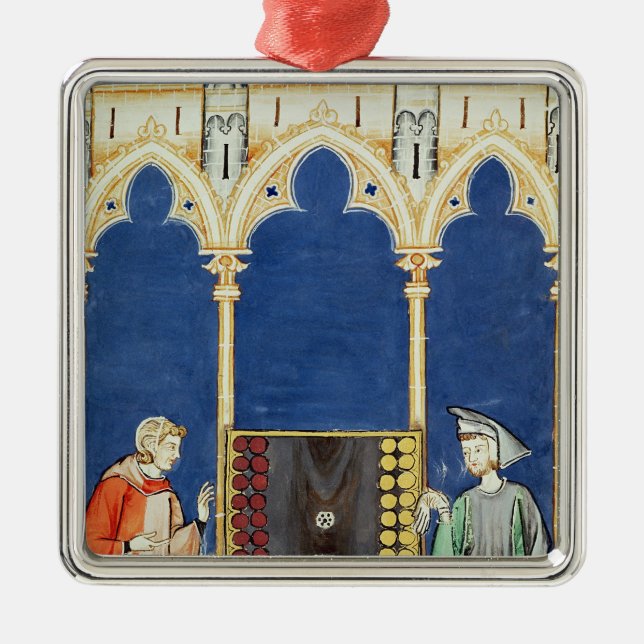 Ornement En Métal Deux joueurs de backgammon (Devant)