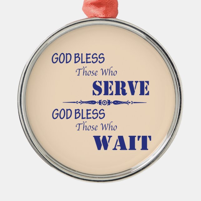 Ornement En Métal Dieu bénissent ceux qui servent et ceux qui (Devant)