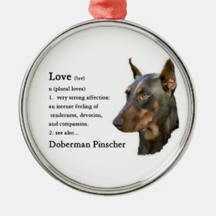 Ornement En Métal Doberman Pinscher Art Love Is...