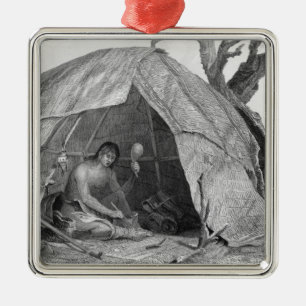 Ornement En Métal Docteur indien Concocting un pot de médecine