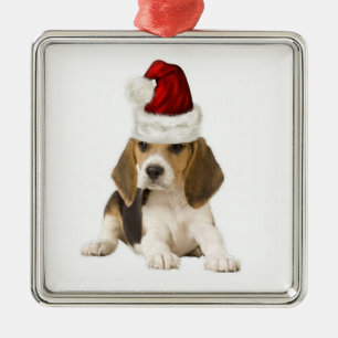 Ornement En Métal Dogs~Original Ditzy Ornament~Beagle~Christmas