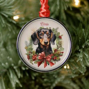 Ornement En Métal Doxie Teckel Noël Mémorial de compagnie Chien Race