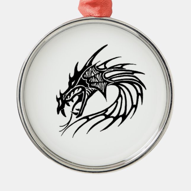 Ornement En Métal Dragon noir (Devant)