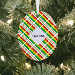 Ornement En Métal Drapeau bolivien et bolivien avec votre nom rempli