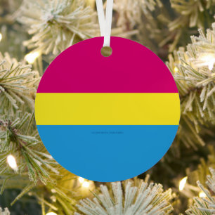 Ornement En Métal Drapeau de fierté pansexuelle de SlipperyJoe's san