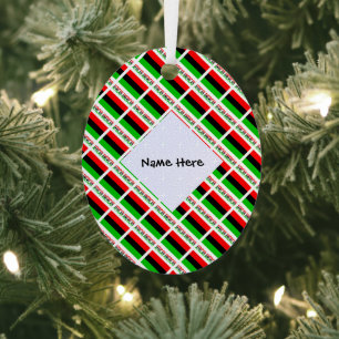 Ornement En Métal Drapeau de la diaspora et des Afro-Américains en m