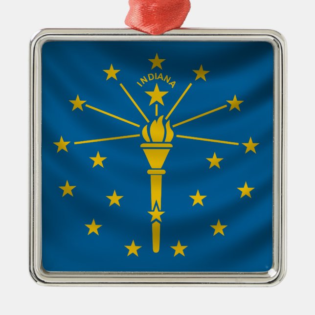 Ornement En Métal Drapeau de l'Indiana (Devant)