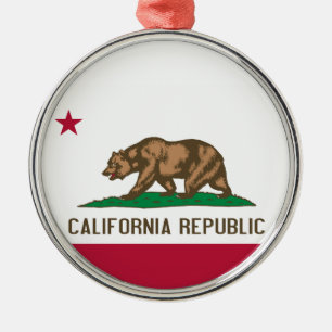 Ornement En Métal Drapeau de l'ours de la République de Californie :