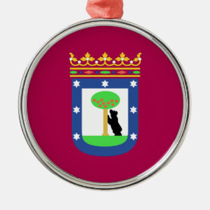 Ornement En Métal Drapeau de Madrid Espagne (ville)