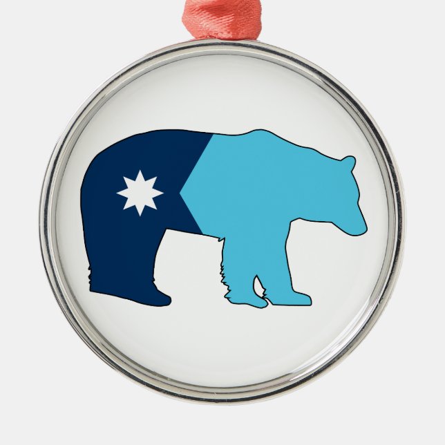 Ornement En Métal Drapeau du Minnesota ours (Devant)