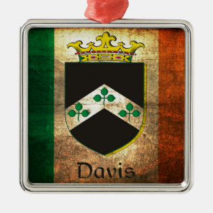 Ornement En Métal Drapeau irlandais Davis Crest