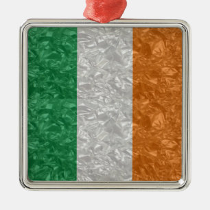 Ornement En Métal Drapeau Irlande - Crinké
