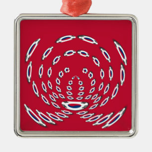 Ornement En Métal Drapeau Polka de Corée du Sud