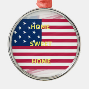 Ornement En Métal Drapeau USA "Home Sweet Home" Art Imprimer
