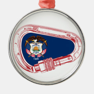 Ornement En Métal Drapeau Utah Escalade carabiner