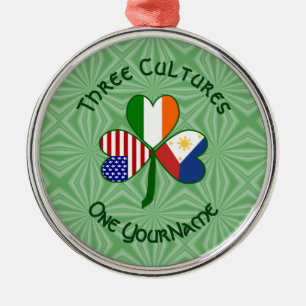 Ornement En Métal Drapeaux américains irlandais philippins Shamrock 
