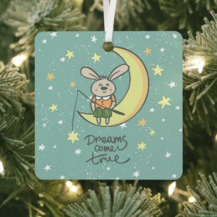 Ornement En Métal Dreams Come True Bunny on the Moon