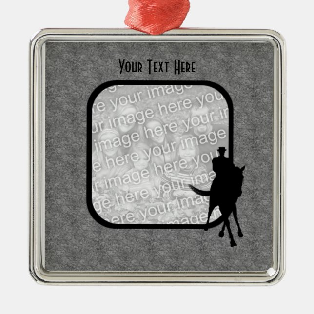 Ornement En Métal Dressage Cheval Et Rider Votre Photo (Devant)