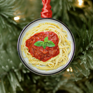 Ornement En Métal Drôle Spaghetti Gag Cadeau Alimentation Noël