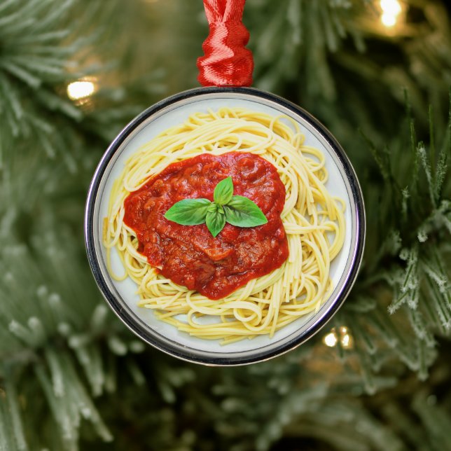 Ornement En Métal Drôle Spaghetti Gag Cadeau Alimentation Noël (Arbre)