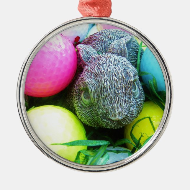 Ornement En Métal Easter Eggs, Rabbit , Golf Balls (Devant)