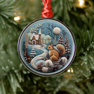 Ornement En Métal Écureuil 3D Bois Chirstmas animal