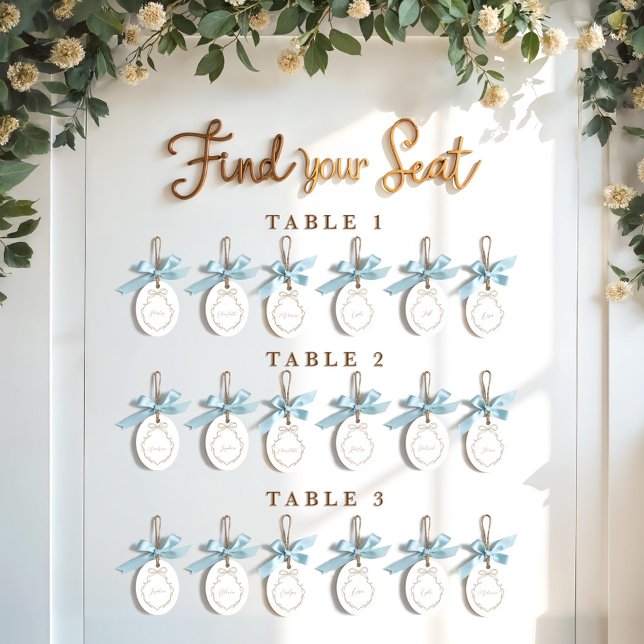 Ornement En Métal Elegant Bow Nom d'invité Mariage Siège Keepsaké (Elegant Beige Bow Guest Name Wedding Seating Keepsake Metal Ornament)