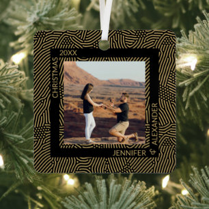 Ornement En Métal Élégant couple moderne de Noël photo