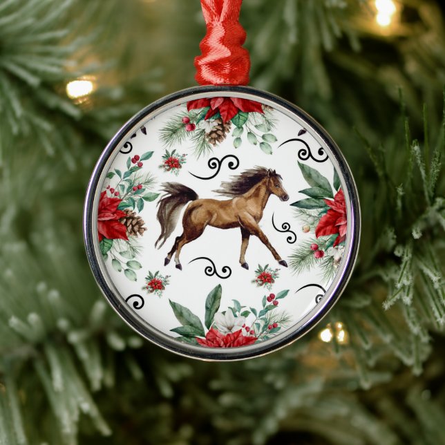 Ornement En Métal Elegant Horse Christmas Ornament Keepsake (Arbre)