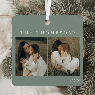 Ornement En Métal Élégant minimaliste Simple 4 Photo Sage Noël