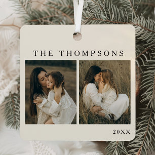 Ornement En Métal Élégant minimaliste Simple 4 Photo Simple Noël