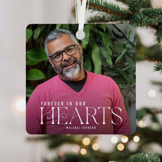 Ornement En Métal Élégant pour toujours dans nos coeurs Photo Keepsa (Créateur téléchargé)