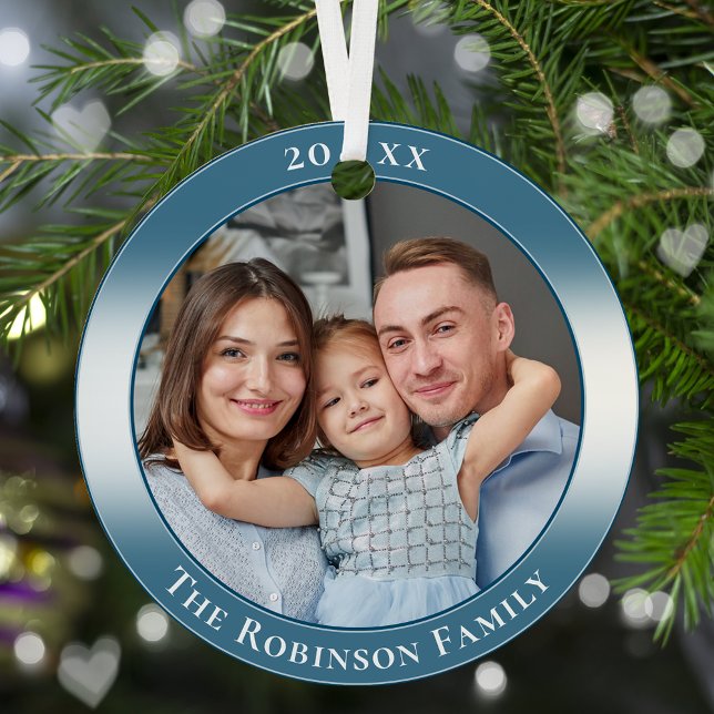 Ornement En Métal Élégant Regal Deux Photo Double Côté (Créateur téléchargé)