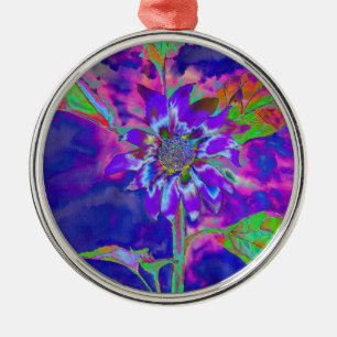 Ornement En Métal Élégant tournesol à fleurs violettes