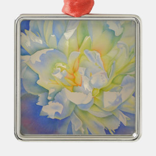 Ornement En Métal Elégante aquarelle fleurie de pivoine blanche