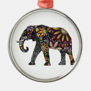 Ornement En Métal Éléphant coloré