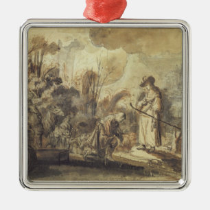 Ornement En Métal Eliezer et Rebecca au puits