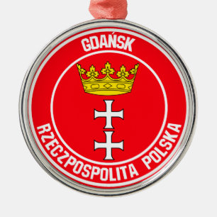 Ornement En Métal Emblème rond de Gdańsk